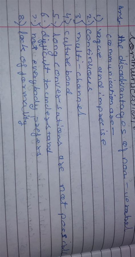 Enlist the disadvantages of Non-verbal communication. - Brainly.in