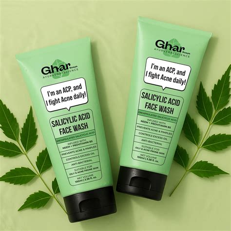 Anti Acne Face Wash - Salicylic Acid & Neem for Oily & Acne Skin | Ghar ...