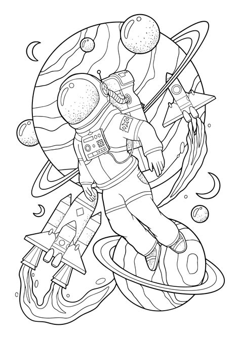 Free Space Coloring Pages For Adults