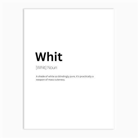 Whit Definition Meaning Art Print by Kaigozen - Fy