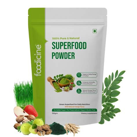 Foodicine Cultivated Organic Moringa Powder | Natural Superfood for ...