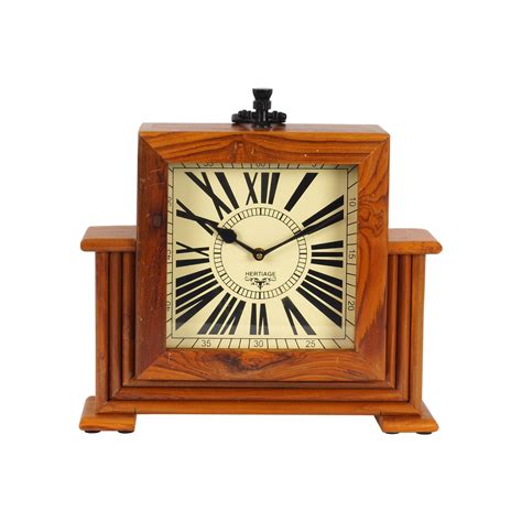 OONA SI TEAK WOOD TABLE CLOCK