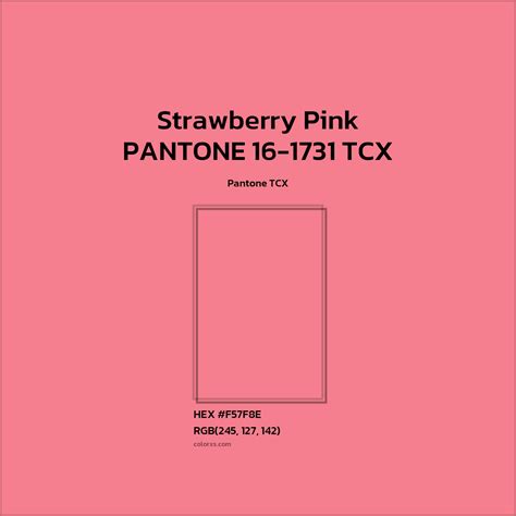 About PANTONE 16-1731 TCX - Strawberry Pink Color - Color codes ...