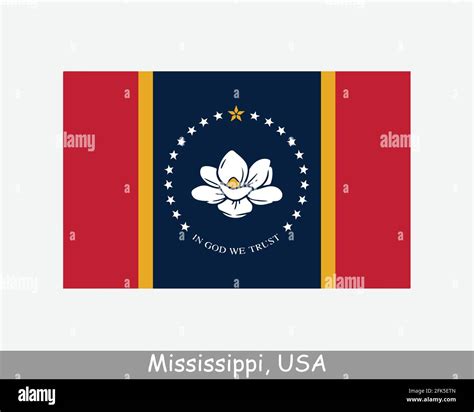 Mississippi USA State Flag. Flag of MS, USA isolated on white ...