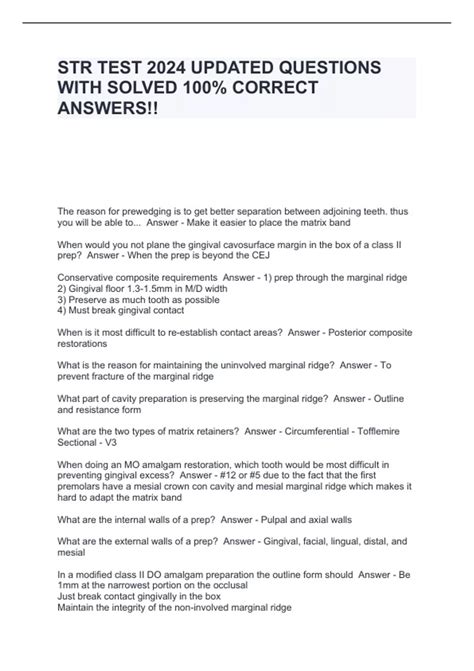 STR TEST 2024 UPDATED QUESTIONS WITH SOLVED 100% CORRECT ANSWERS ...