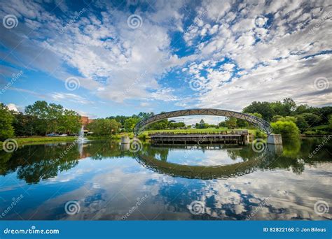 The Lake at Symphony Park, in Charlotte, North Carolina. Stock Photo ...