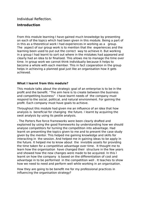 Ios individual reflection - Individual Reflection. Introduction From ...