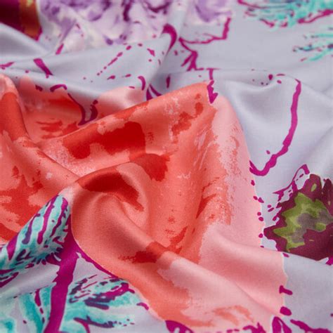 Lilac Blue Wild Rose Print Silk Scarf | Ipekevi