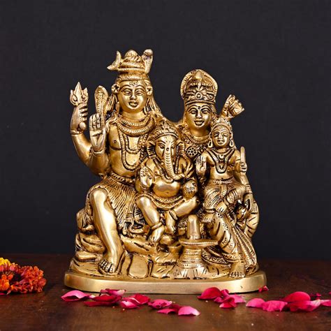 Brass Shiva Family Statue (8 Inch) – Vedansh Craft