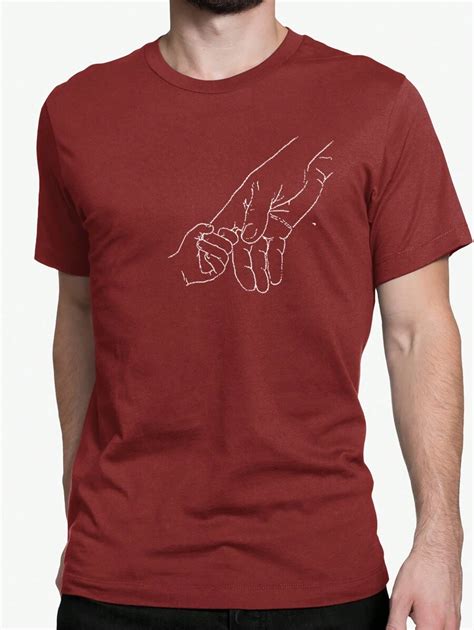 Men's Printed T-Shirt Son Holding His Father's Hand Father's Day 100% ...