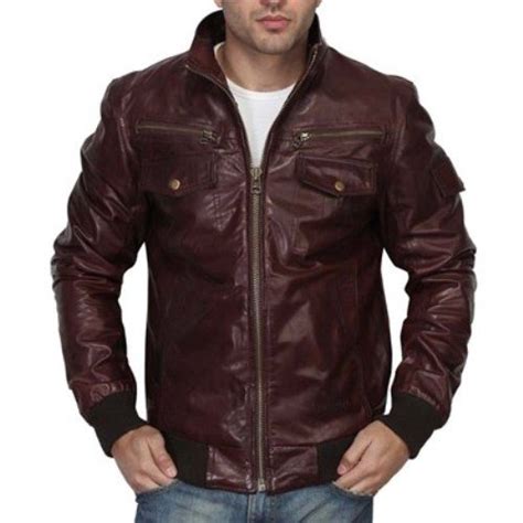 Buy Bareskin dark brown colour regular fit genuine leather bomber ...
