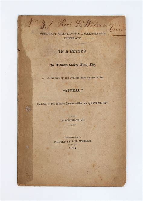Two letters written by Holley to her children in the period just prior ...