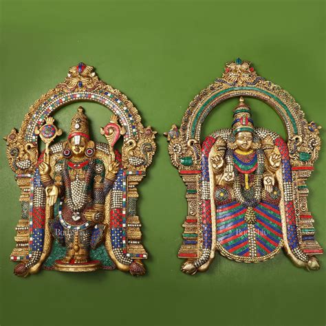 Buy Brass Lord Venkateshwara Tirupati Balaji and Goddess Padmavathi ...