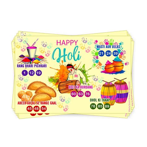 Suruchi Strokes Holi Collection Theme Tambola Tickets | Designer Kukuba ...