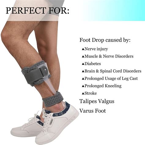 Komzer AFO Foot Drop Brace - Medical Ankle Foot Orthosis Support for Postural Correction (Large ...