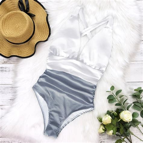 2024 Sexy One Piece Swimsuit Women Swimwear Push Up Monokini Ruffle ...