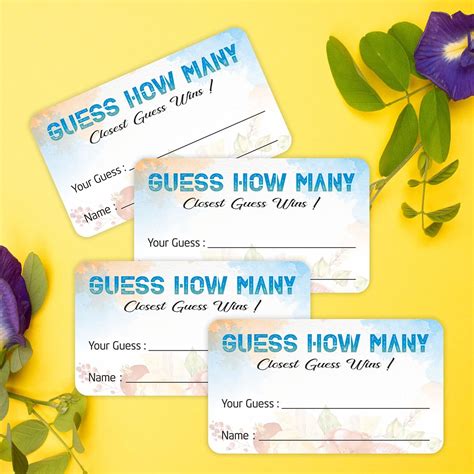 Buy Candy Guessing Game Cards - (Pack of 100) 3.5 x 2 Guess How Many ...