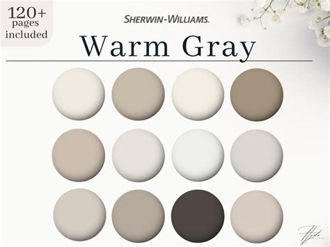 Sherwin Williams Warm Gray Color Palette 12 Sherwin-williams - Etsy Canada
