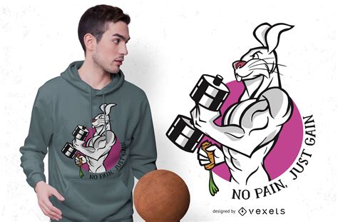 No Pain Rabbit T-shirt Design Vector Download
