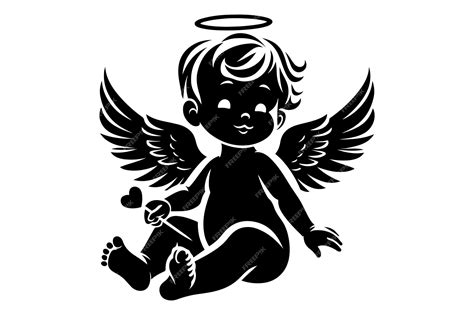 Free vector baby angel silhouette vector illustration | Premium AI-generated vector