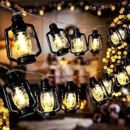 Lexton Lantern 10 LED String Lights for Home Decoration | 2 Meter Black ...
