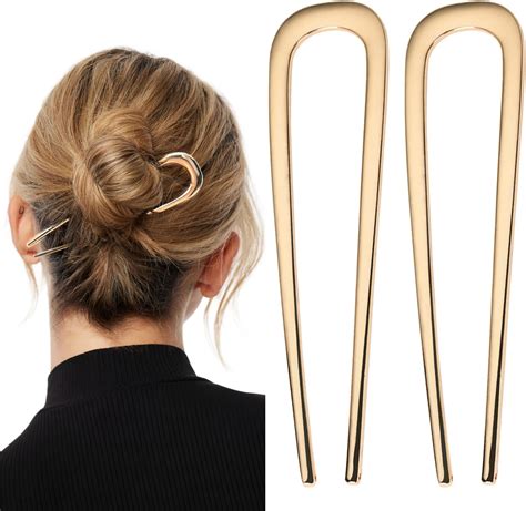 Amazon.com : 2 Pcs Metal French Hair Pins, French Twist Hair Pin for ...