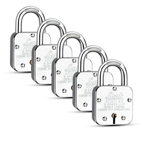 Link Atoot 65MM Padlocks 5Pcs Set | 1 Crore Key Combinations | Steel B