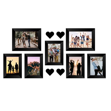Memory Wall Collage Photo Frame - Set of 7 Photo Frames for 5 Photos of ...