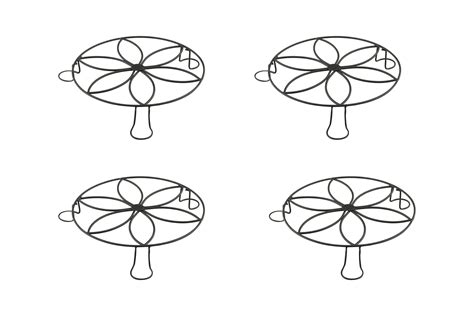 Rust & Shine Pack of 4 Black Metal Plant Round Shape Stands for Balcony ...