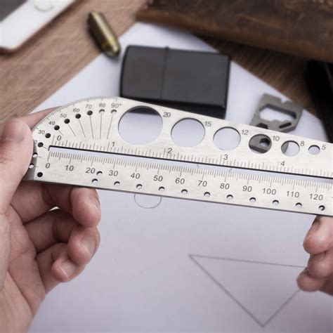 Buy FEGVE Titanium Metal Ruler Inches and Centimeters,Multipurpose ...