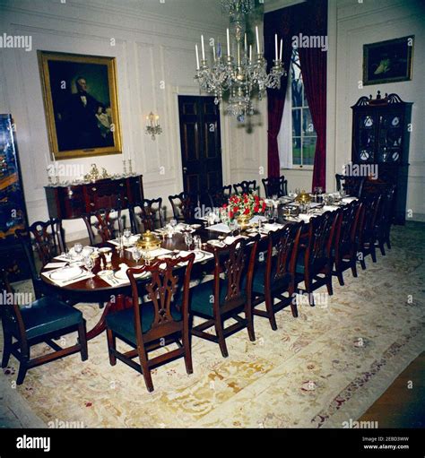 White House Rooms: State Dining Room, Family Dining Room (settings and ...
