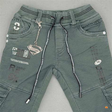 Buy Boys Jeans in Green & Khaki Drawstring – Mumkins
