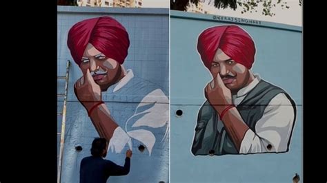 Mumbai artist draws mural of Sidhu Moose Wala to pay tribute to the ...