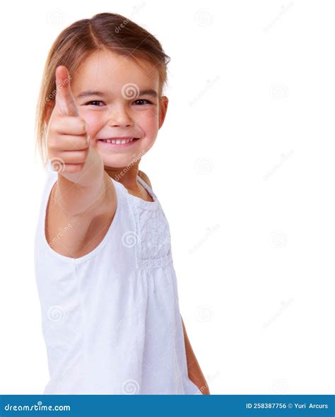 Youre the Best. Portrait of a Cute Little Girl Showing You the Thumbs ...