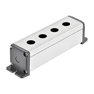 uxcell 4 Holes 16mm Aluminum Switch Button Station Box with a PG7 Cable ...
