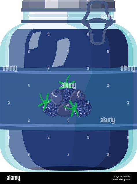 Vintage blue glass jar with berry design Stock Vector Image & Art - Alamy