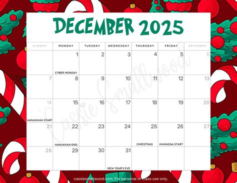 December 2025 Printable Calendar - King Printables