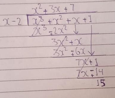 divide x³+x²+x+1by x-2 - Brainly.in