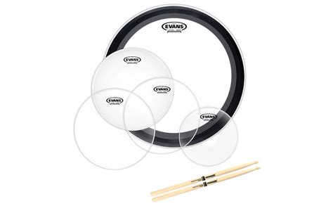 Evans Heads EPP-AMUP-R1 American Drum Head Upgrade Pack, Rock 1, (10,12 ...