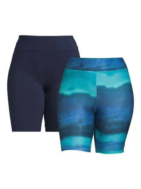 Terra and Sky Women’s Plus Size Bike Shorts, 2-Pack, Sizes 1X-4X ...