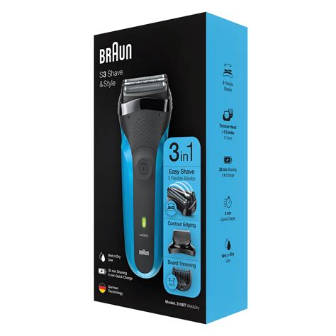 Braun 310BT - Rechargeable Electric Shaver & Beard Trimmer