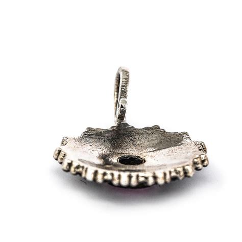 Buy Sheer by Priyaasi Oxidised Silver Ruby Stone Studded Floral Pink ...