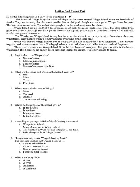 Image result for 5 Report Text Questions