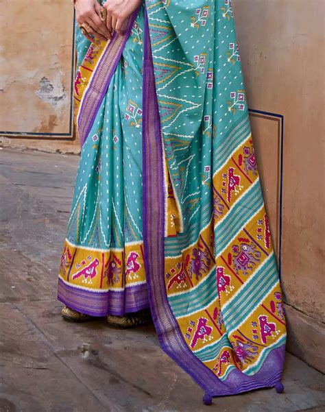 Patola Silk Saree with Violet Blouse – South India Shopping Mall