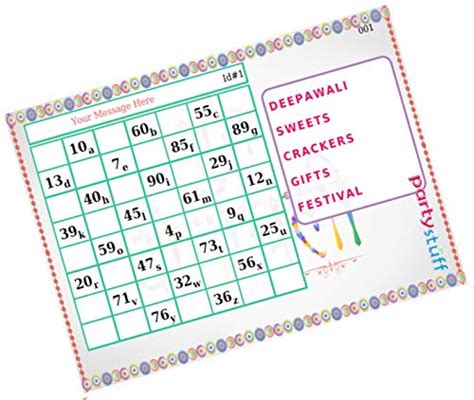 PartyStuff Diwali Theme Tambola Housie Tickets - Diwali Classic Grid ...
