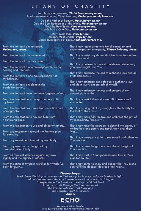 Litany of Chastity - Echo Community