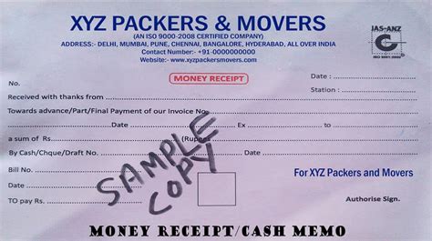 Packers and Movers Bill For Claim Pune - Pune Packers Bill