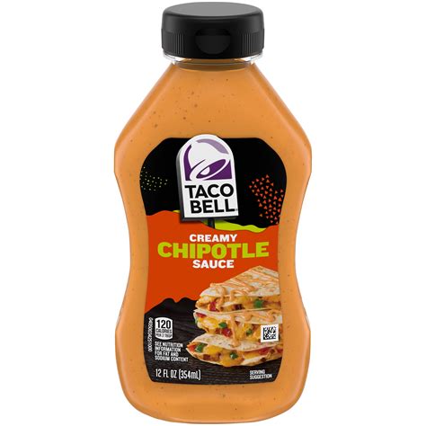 Taco Bell Creamy Chipotle Sauce, 12 fl. oz. Bottle - Walmart.com ...