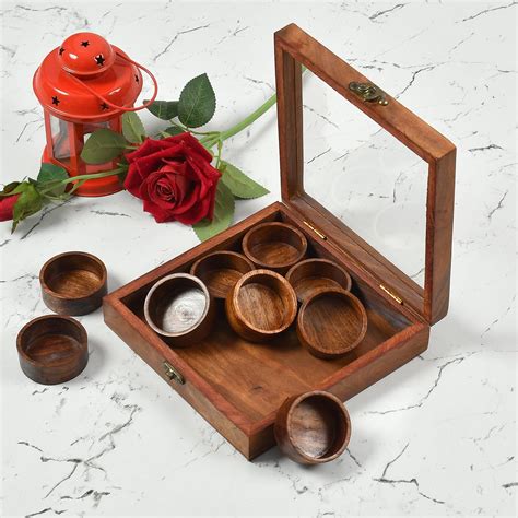 Buy CLIO'S HERITAGE STORE Handmade Wooden Masala Box with Intricate ...