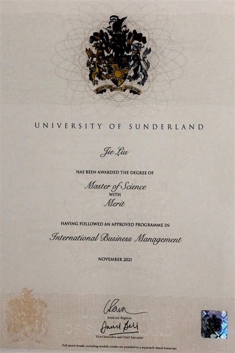 我校学生“3+1”本硕连读取得英国桑德兰大学硕士学位并获教育部认证-国际合作与交流处